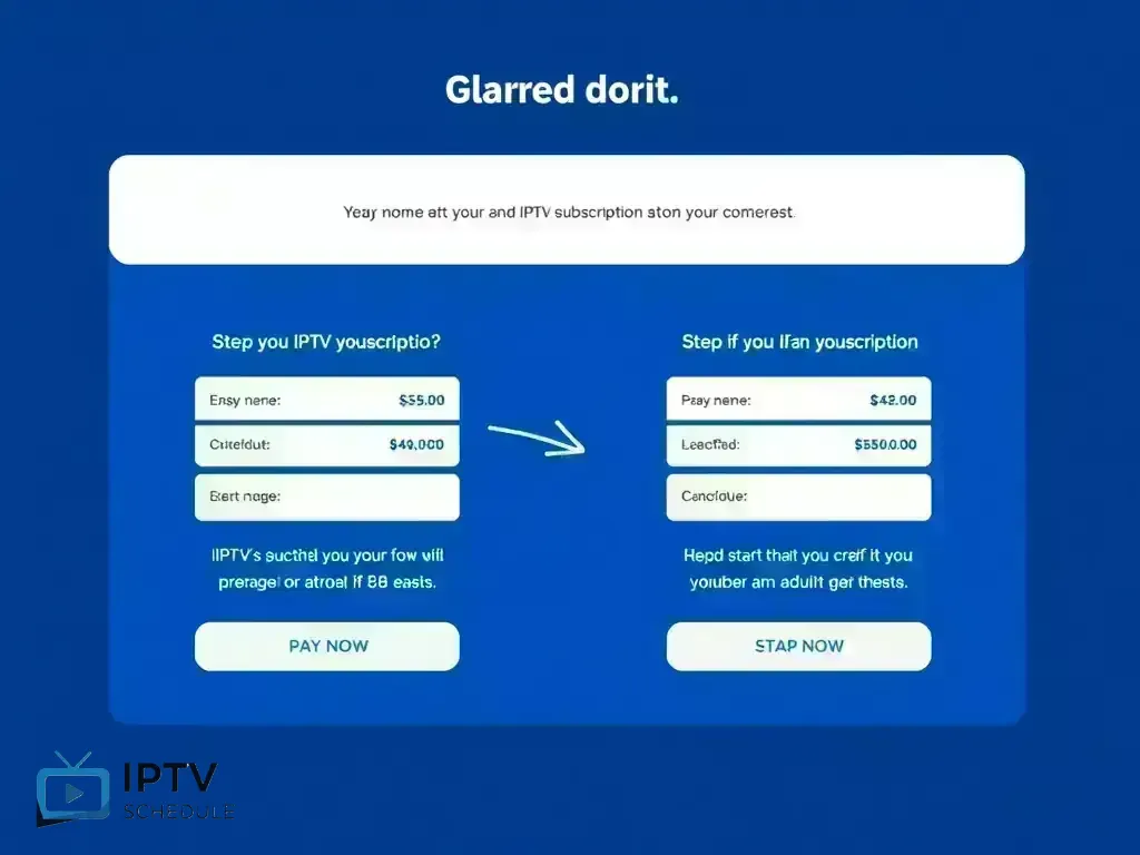 Step-by-step checkout process for IPTV schedule payment