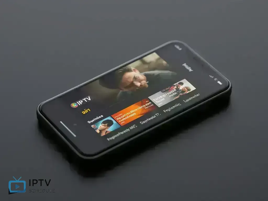 iPhone displaying IPTV app interface