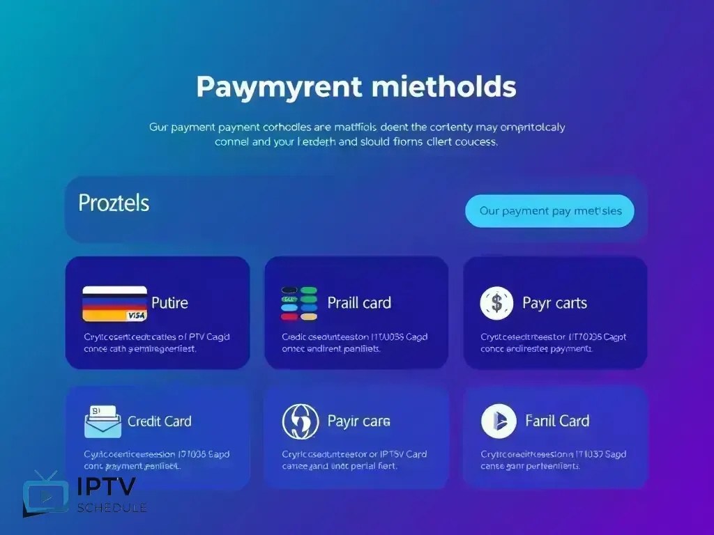 Overview of available payment methods for IPTV schedule