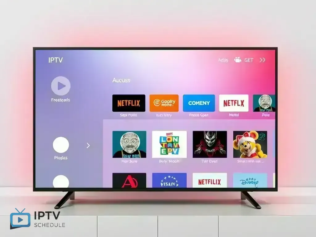Smart TV app store interface displaying IPTV applications