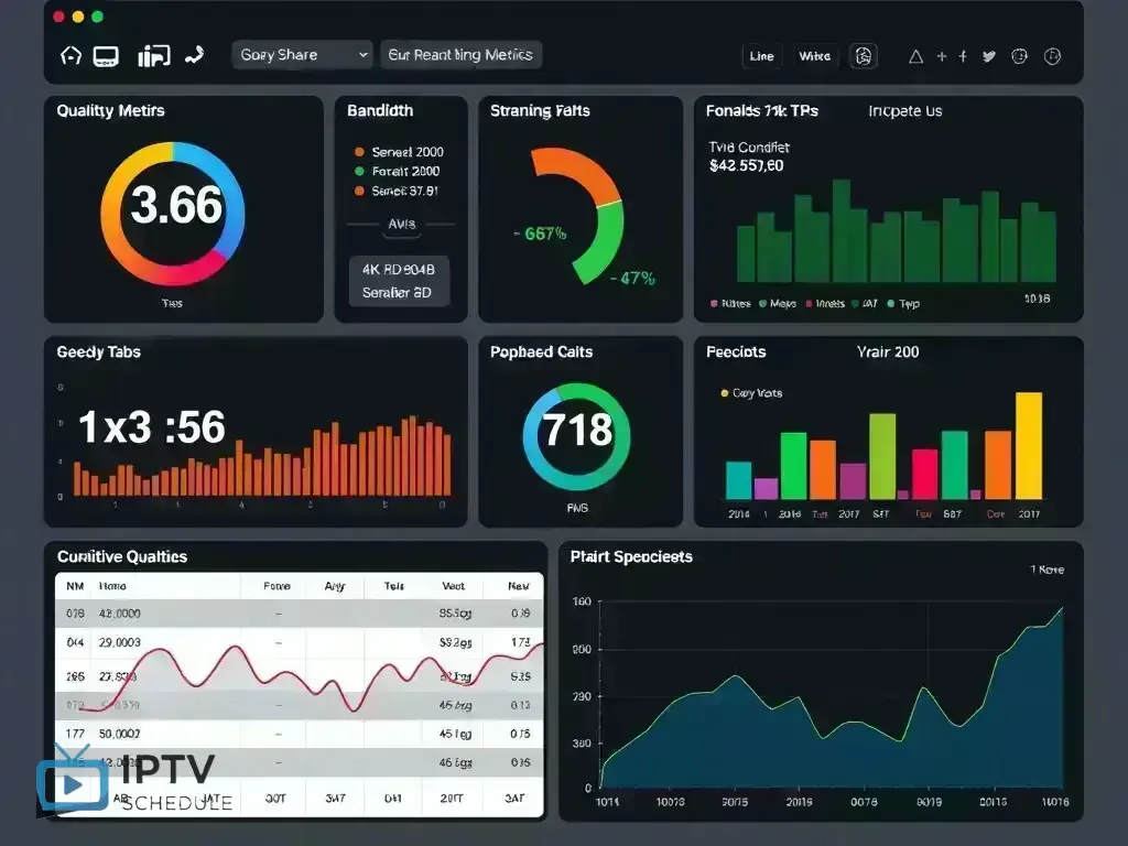 Dashboard showing streaming quality metrics and performance