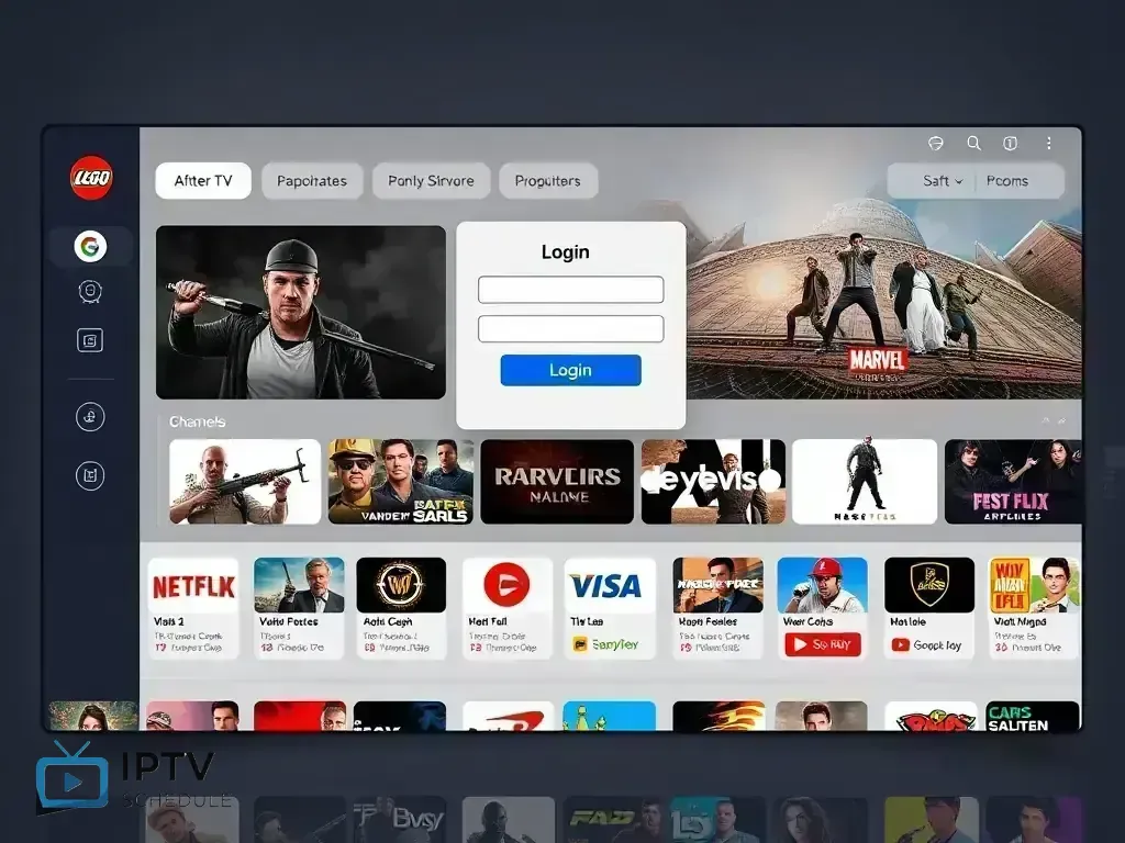 Successful login showing IPTV dashboard